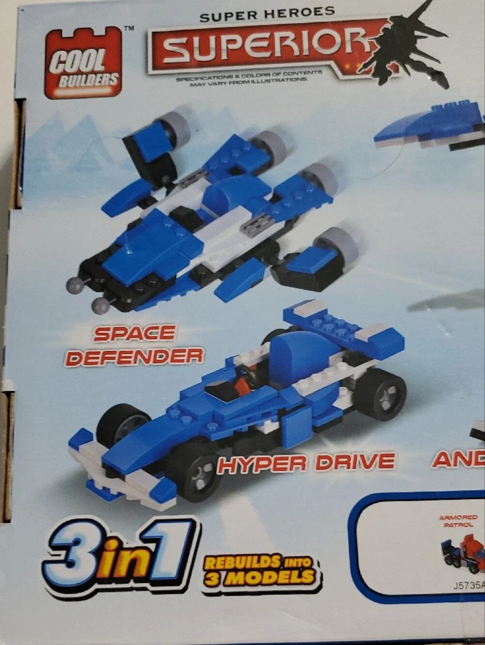 3-in-1 Blue and White Kids Building Set - Cool Builders